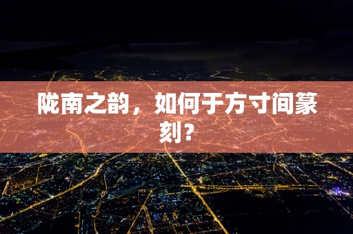 陇南之韵，如何于方寸间篆刻？