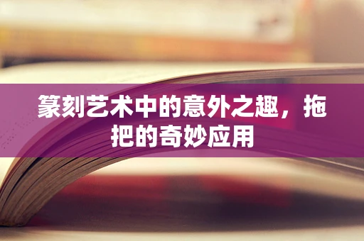 篆刻艺术中的意外之趣，拖把的奇妙应用