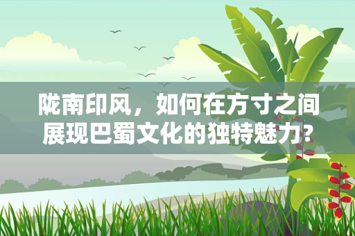 陇南印风，如何在方寸之间展现巴蜀文化的独特魅力？
