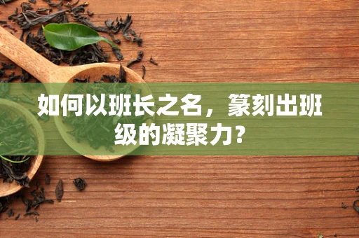 如何以班长之名，篆刻出班级的凝聚力？