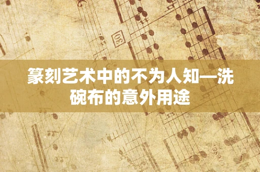 篆刻艺术中的不为人知—洗碗布的意外用途