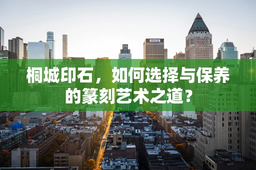 桐城印石，如何选择与保养的篆刻艺术之道？