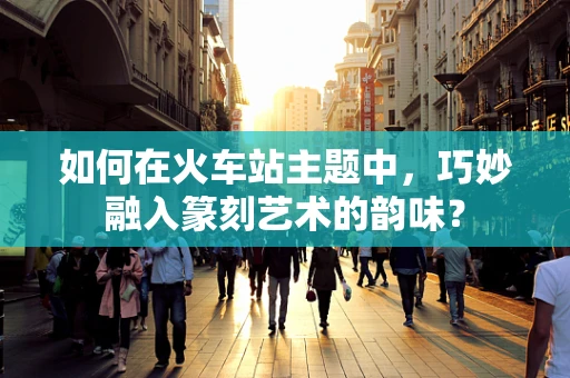 如何在火车站主题中，巧妙融入篆刻艺术的韵味？