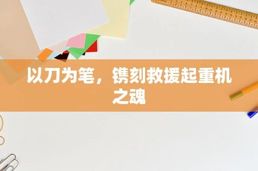 以刀为笔，镌刻救援起重机之魂