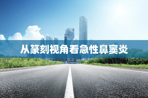 从篆刻视角看急性鼻窦炎