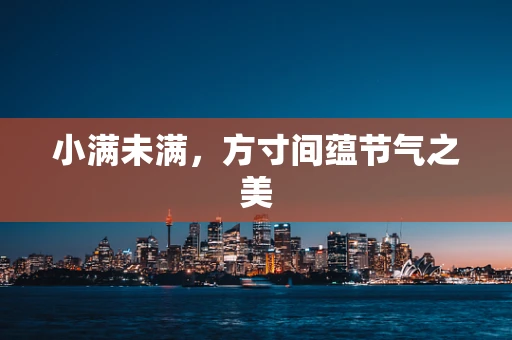 小满未满，方寸间蕴节气之美