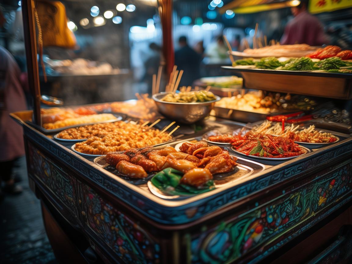 美食街小吃车，方寸之间的舌尖艺术