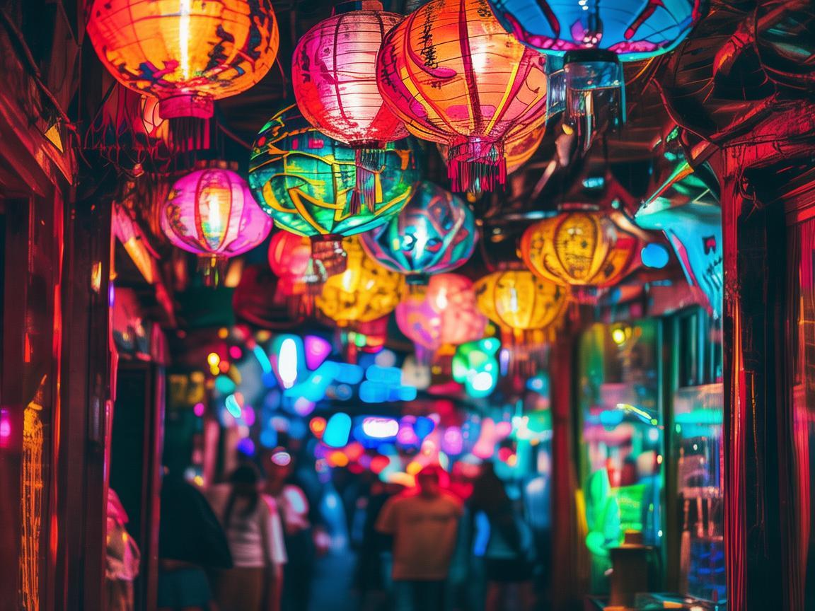 夜市灯光秀，方寸间的光影诗韵