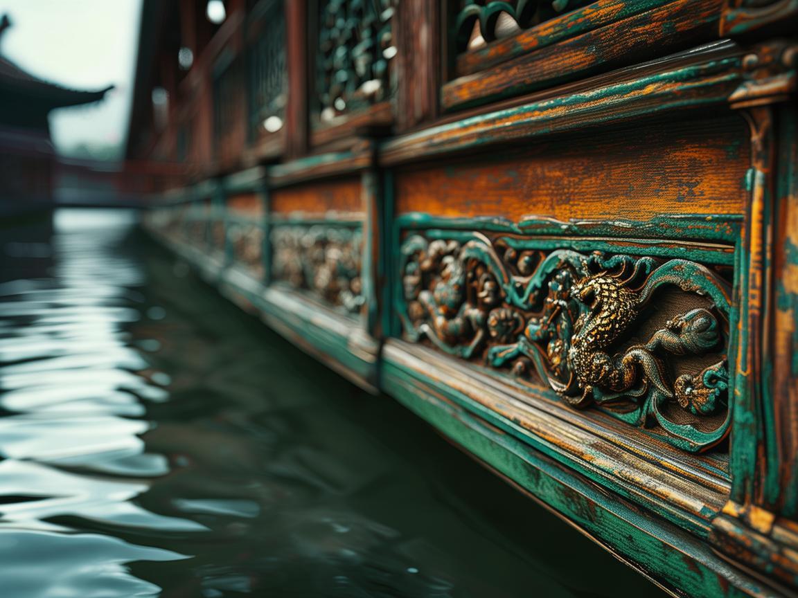 浮桥桥头的篆刻印记